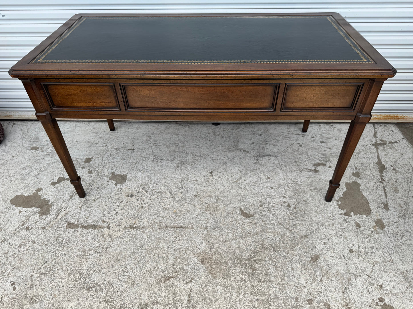 Vintage Italian Provincial 1970's Sligh Lowry Writing Desk Leather Top