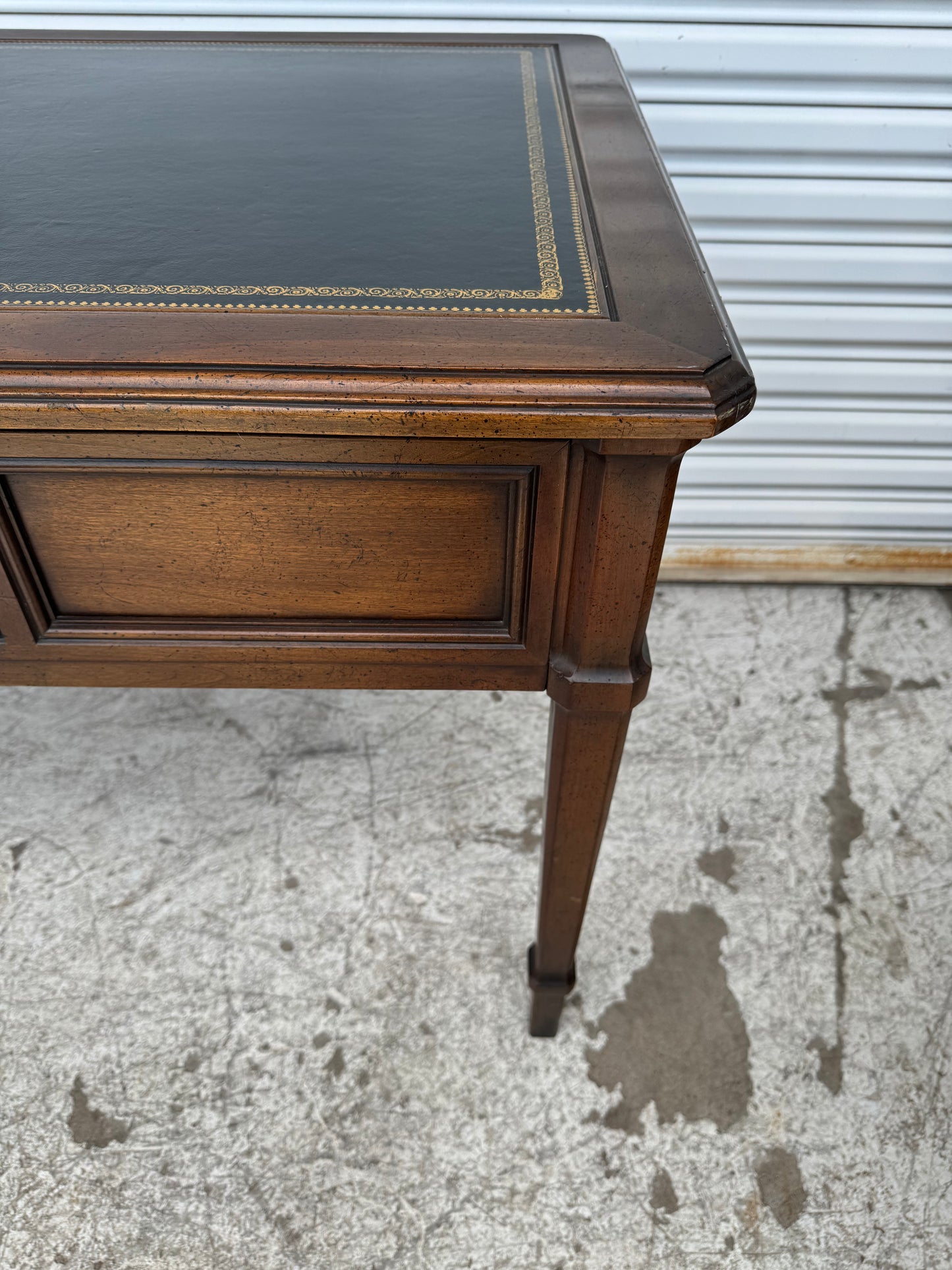 Vintage Italian Provincial 1970's Sligh Lowry Writing Desk Leather Top