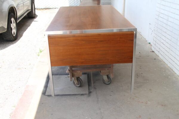 Mid-Century Modern Walnut and Aluminum Desk