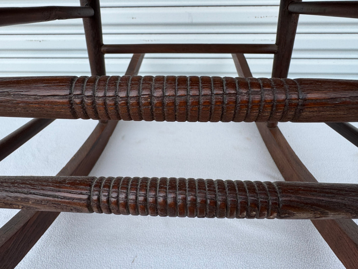 Antique Rocking Chair Solid Oak Cane Seat