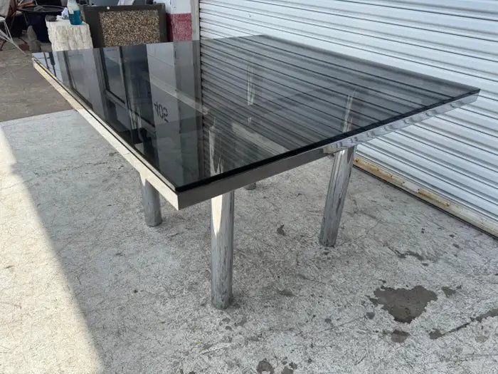 Tobia Scarpa for Gauvina "Andre" Dining Table w/ Smoked Glass Top