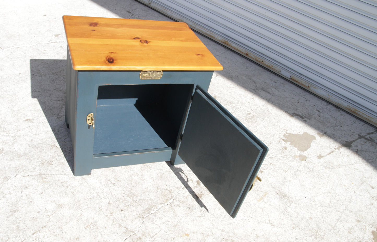 Oak wood antique nightstand cabinet
