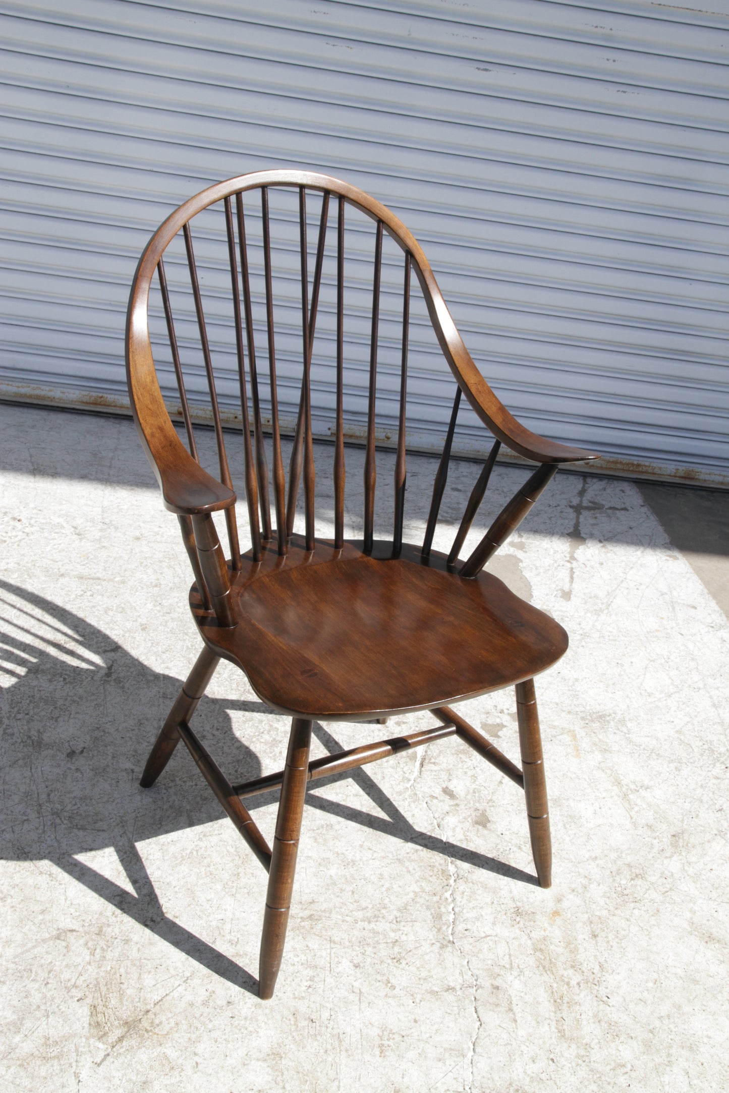 Vintage-style spindle back Windsor armchair made from wood by Metro Retro Furniture