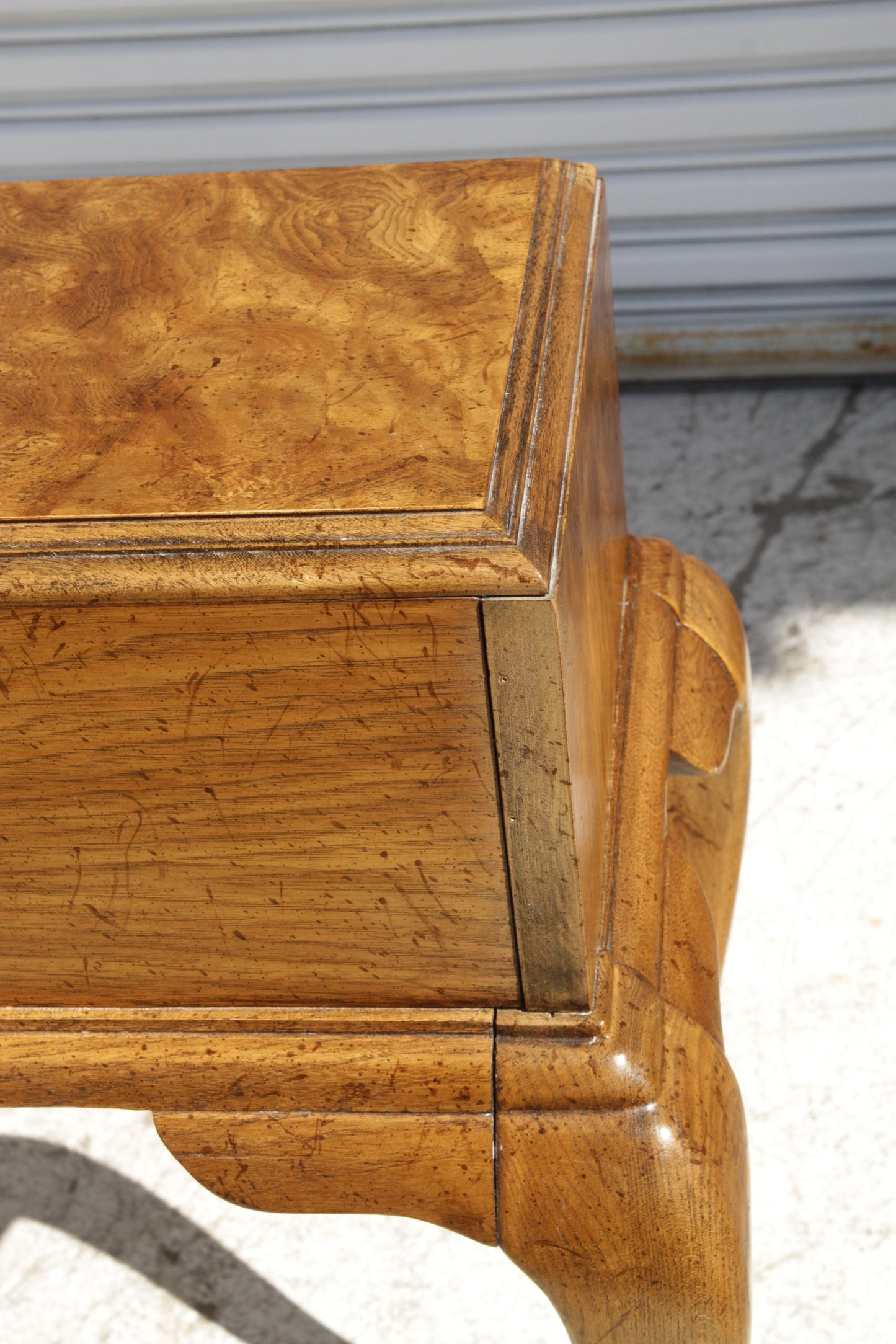 1970s American Of Martinsville Burl Ming Style Side Table