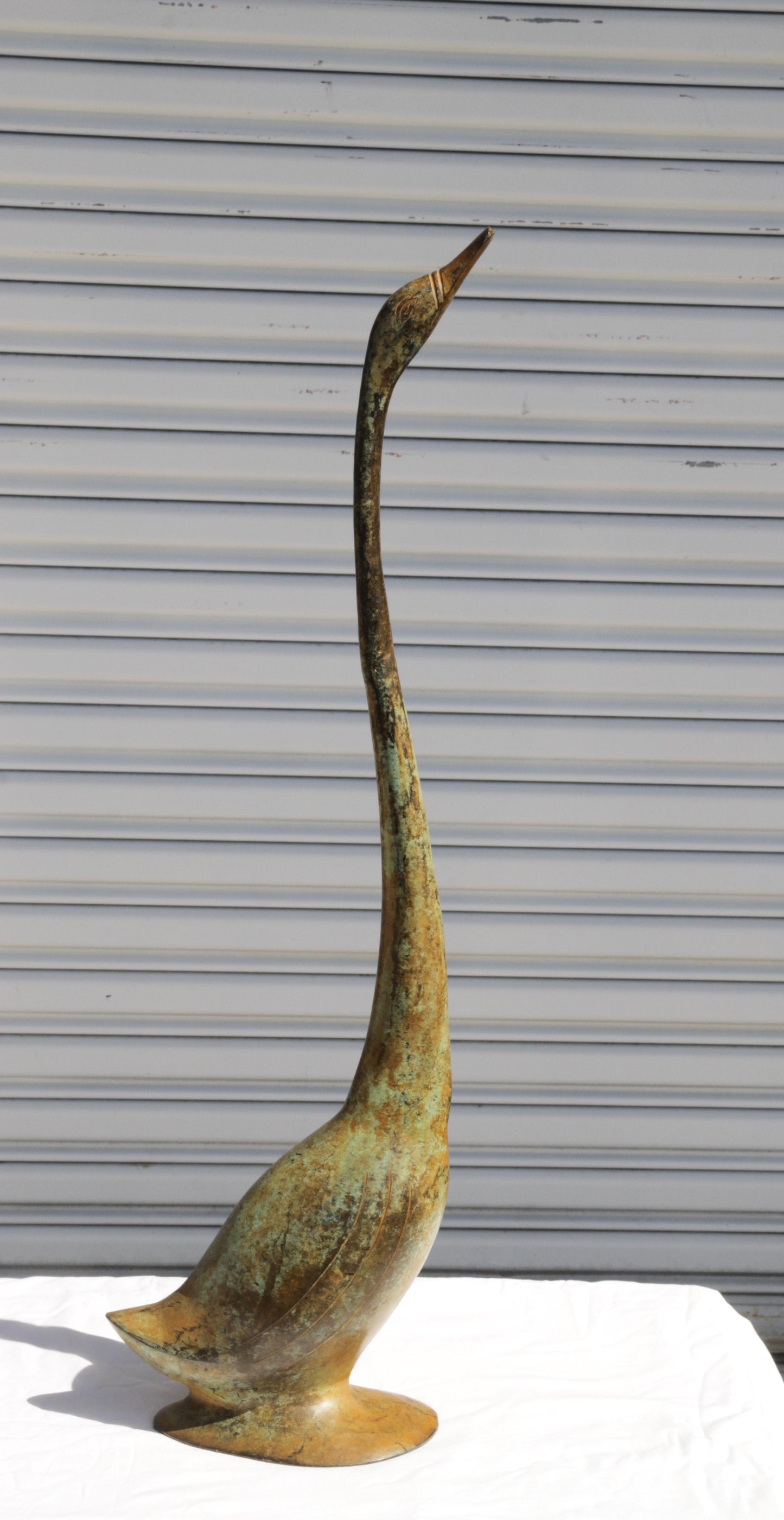 Vintage Mid-Century Hollywood Regency / Chinoiserie Style Brass Swan Figurine