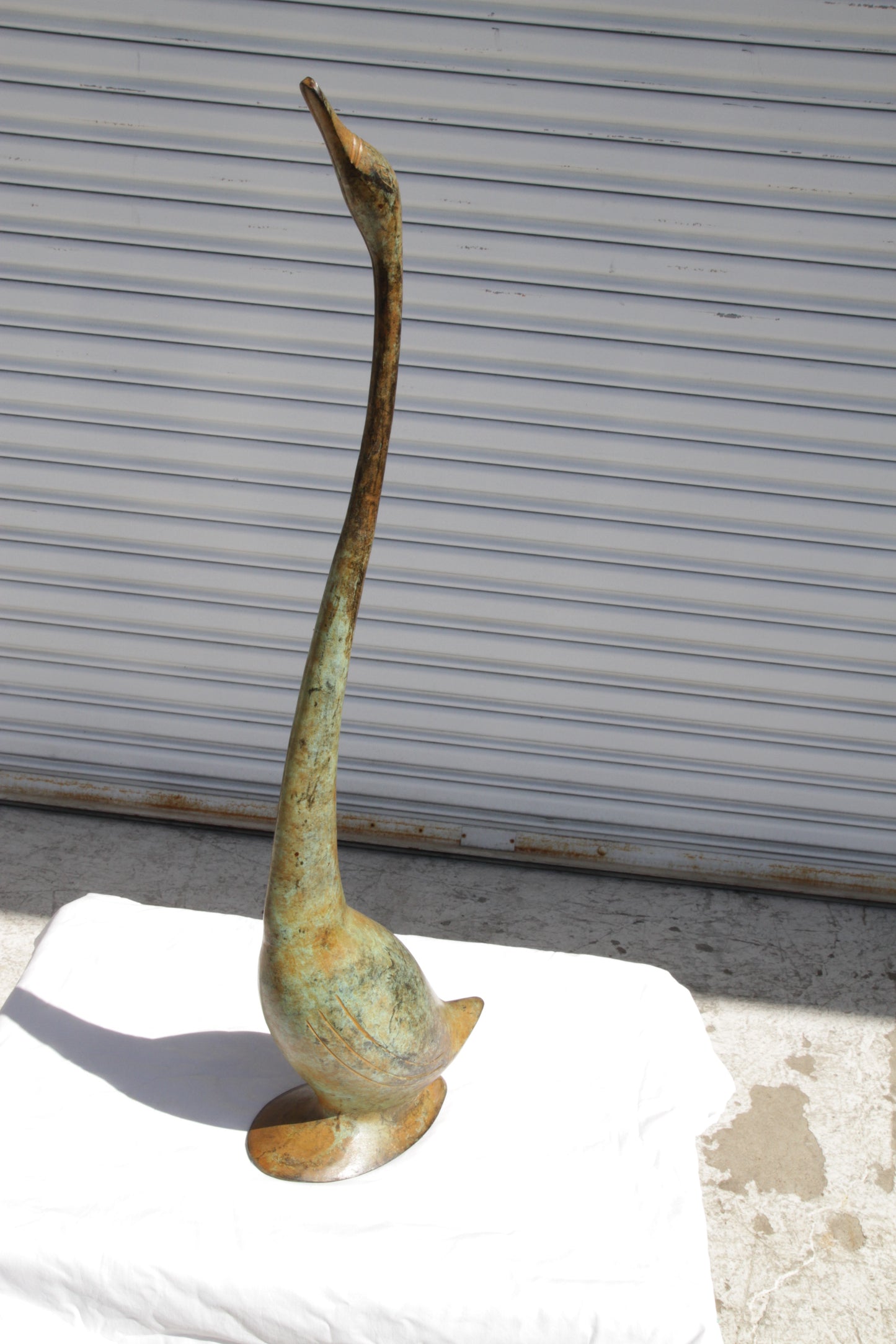 Vintage Mid-Century Hollywood Regency / Chinoiserie Style Brass Swan Figurine