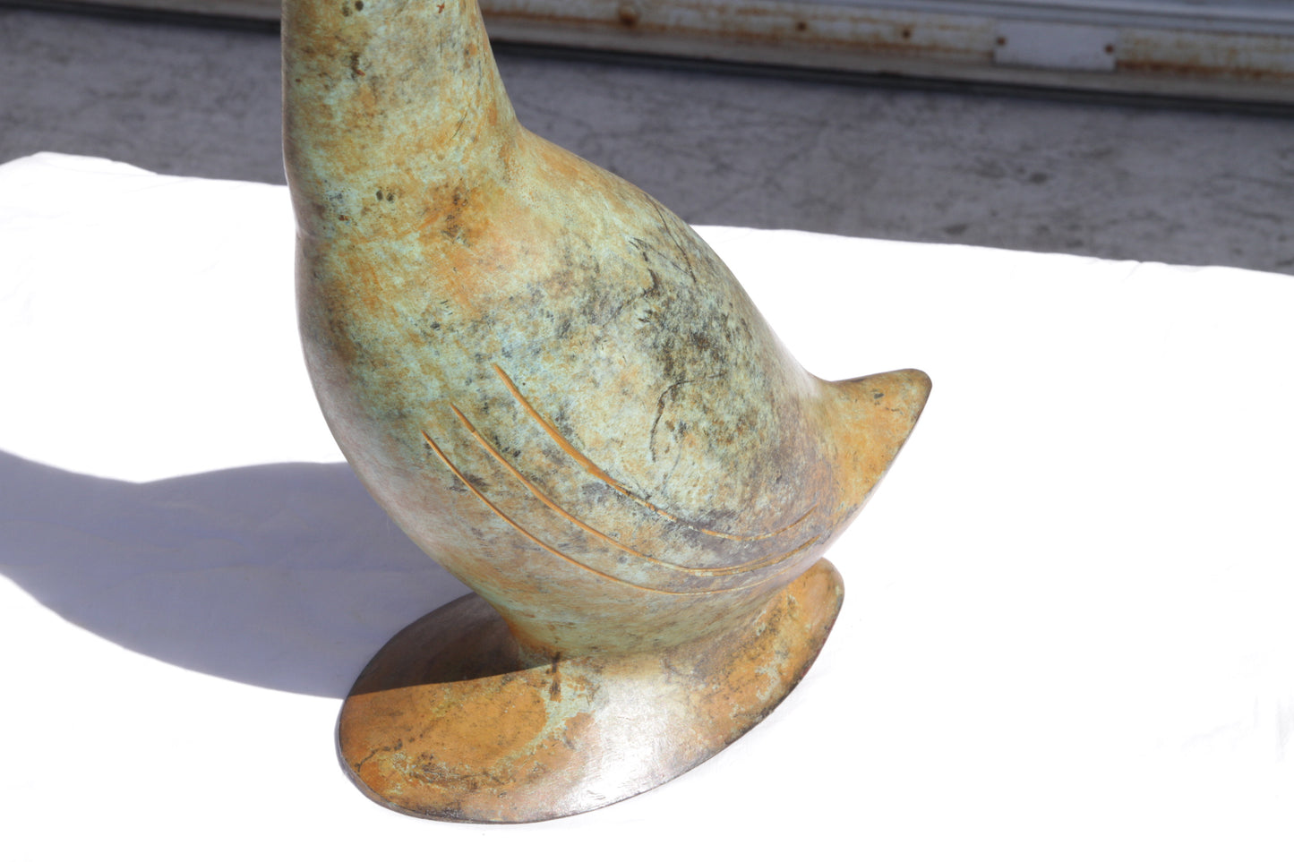 Vintage Mid-Century Hollywood Regency / Chinoiserie Style Brass Swan Figurine
