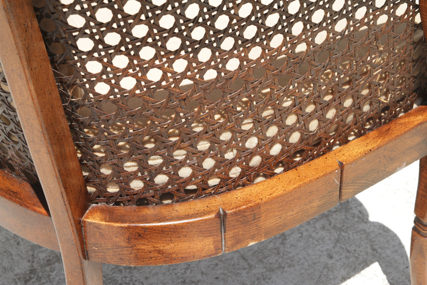 Vintage Barrel Back Bamboo and Cane Chair