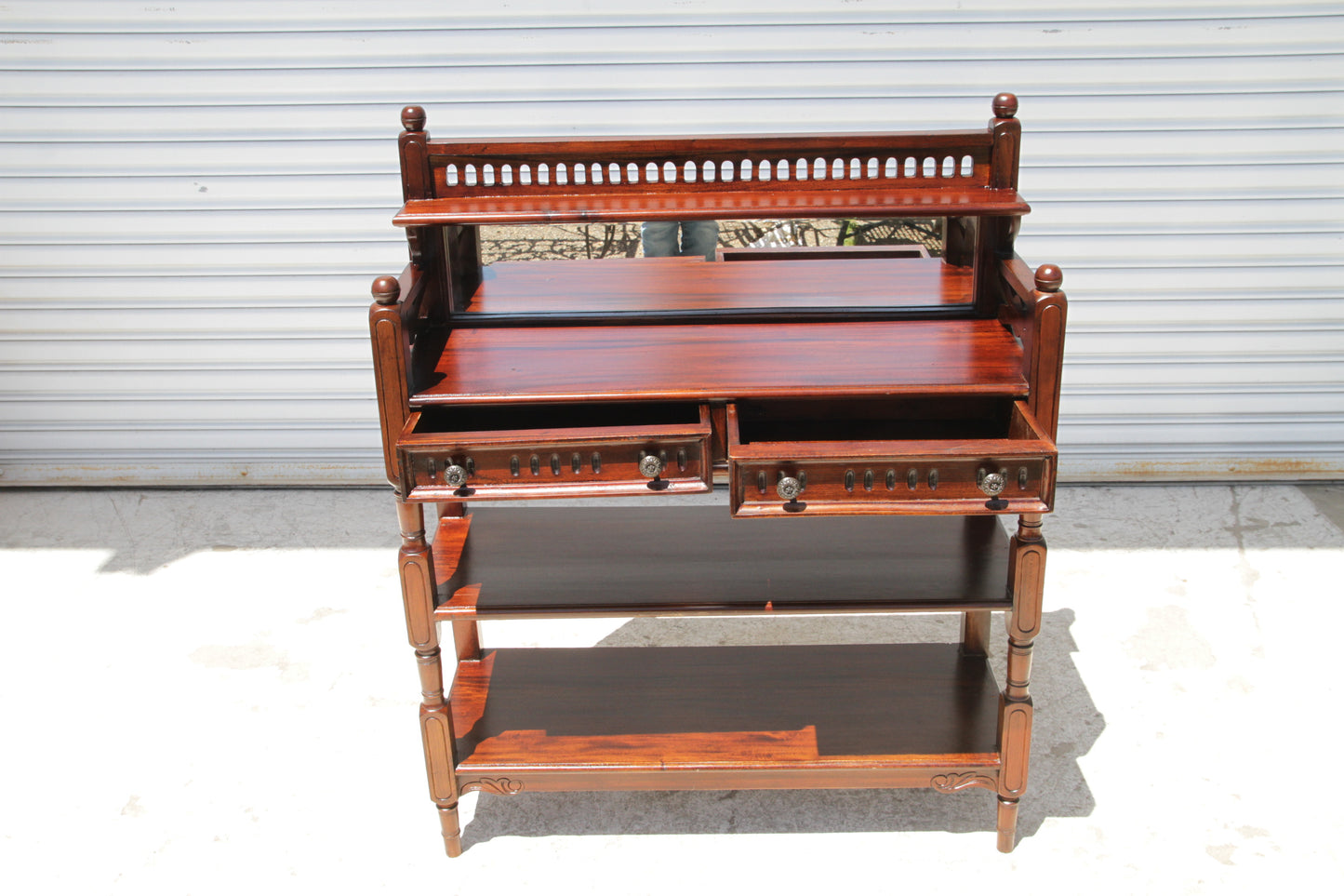 Vintage Mahogany Console Table Hall Table Cheveret Desk With Mirror