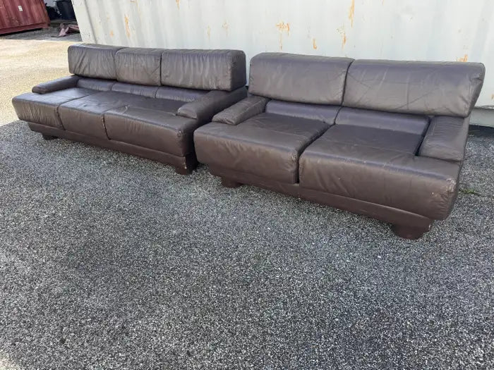 Pair of Percival Lafer Leather lounge chairs (Sofa and Loveseat also available)