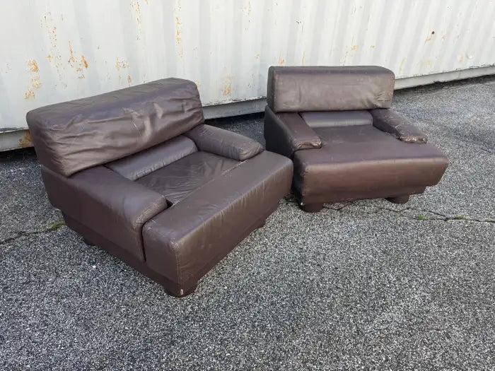 Pair of Percival Lafer Leather lounge chairs (Sofa and Loveseat also available)