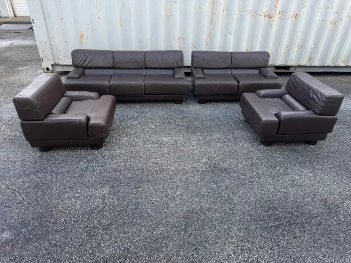 Pair of Percival Lafer Leather lounge chairs (Sofa and Loveseat also available)