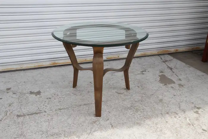 Wrought Iron Round Coffee Table with Glass Top