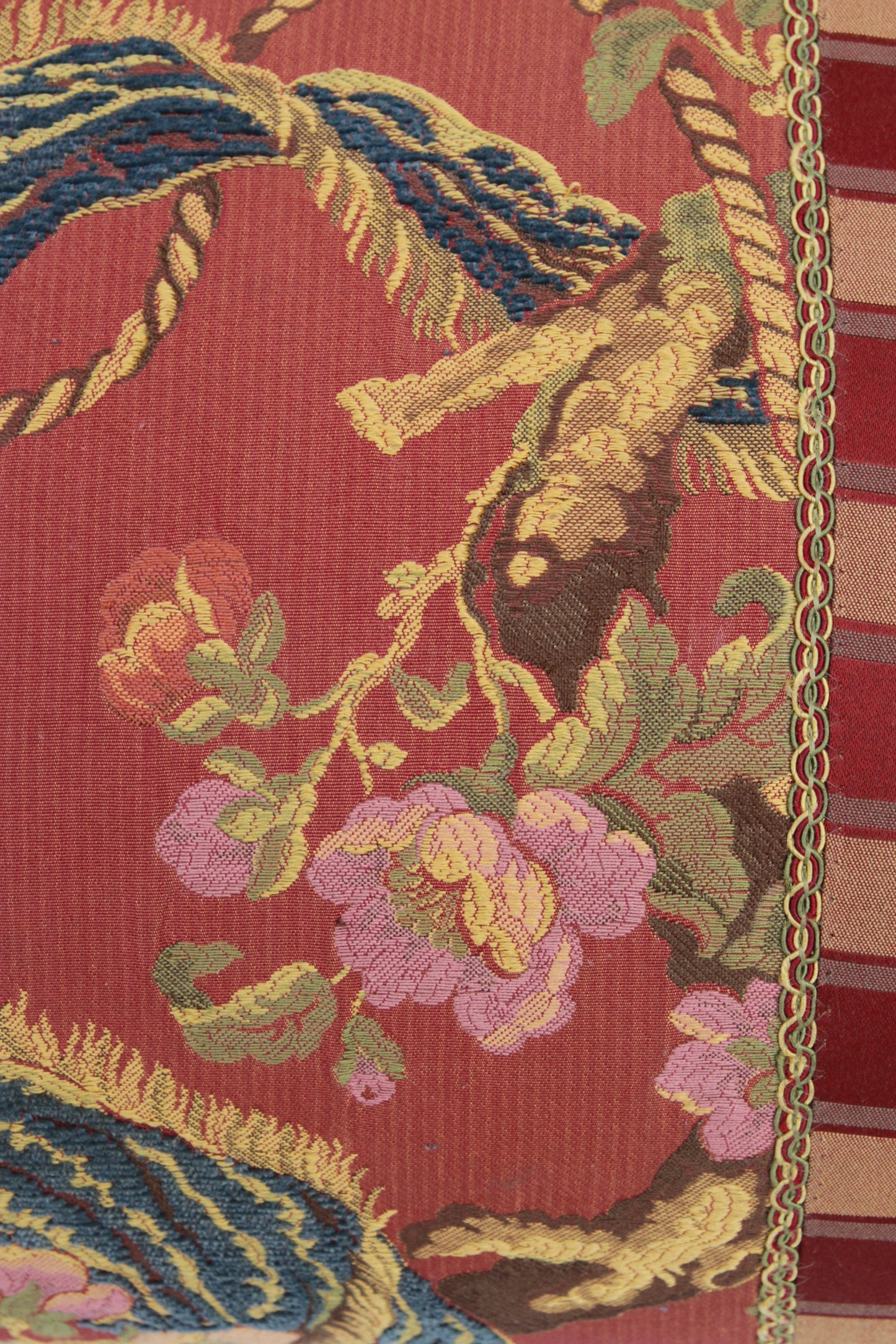 1980s Postmodern Chinoiserie Scroll Footstool