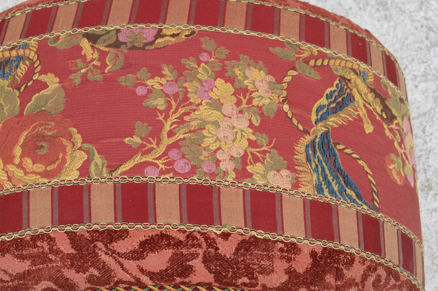 1980s Postmodern Chinoiserie Scroll Footstool