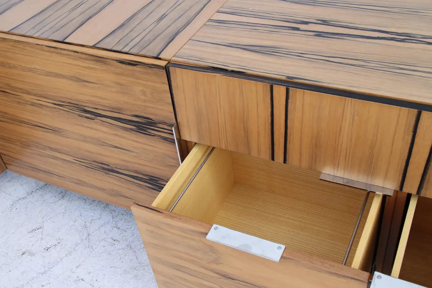 Large wooden credenza with sliding doors