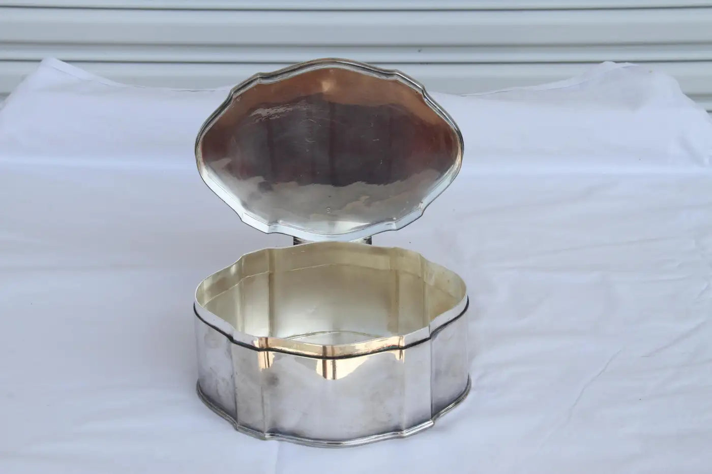 Antique-style silver plated box set