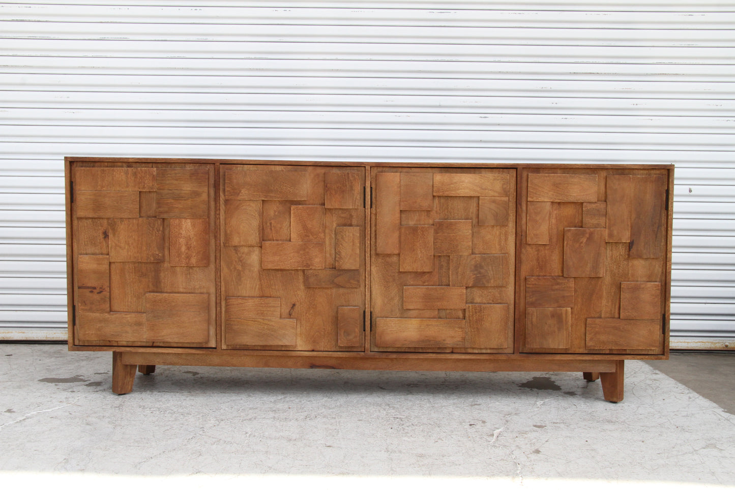 Brutalist Style Four Door Credenza