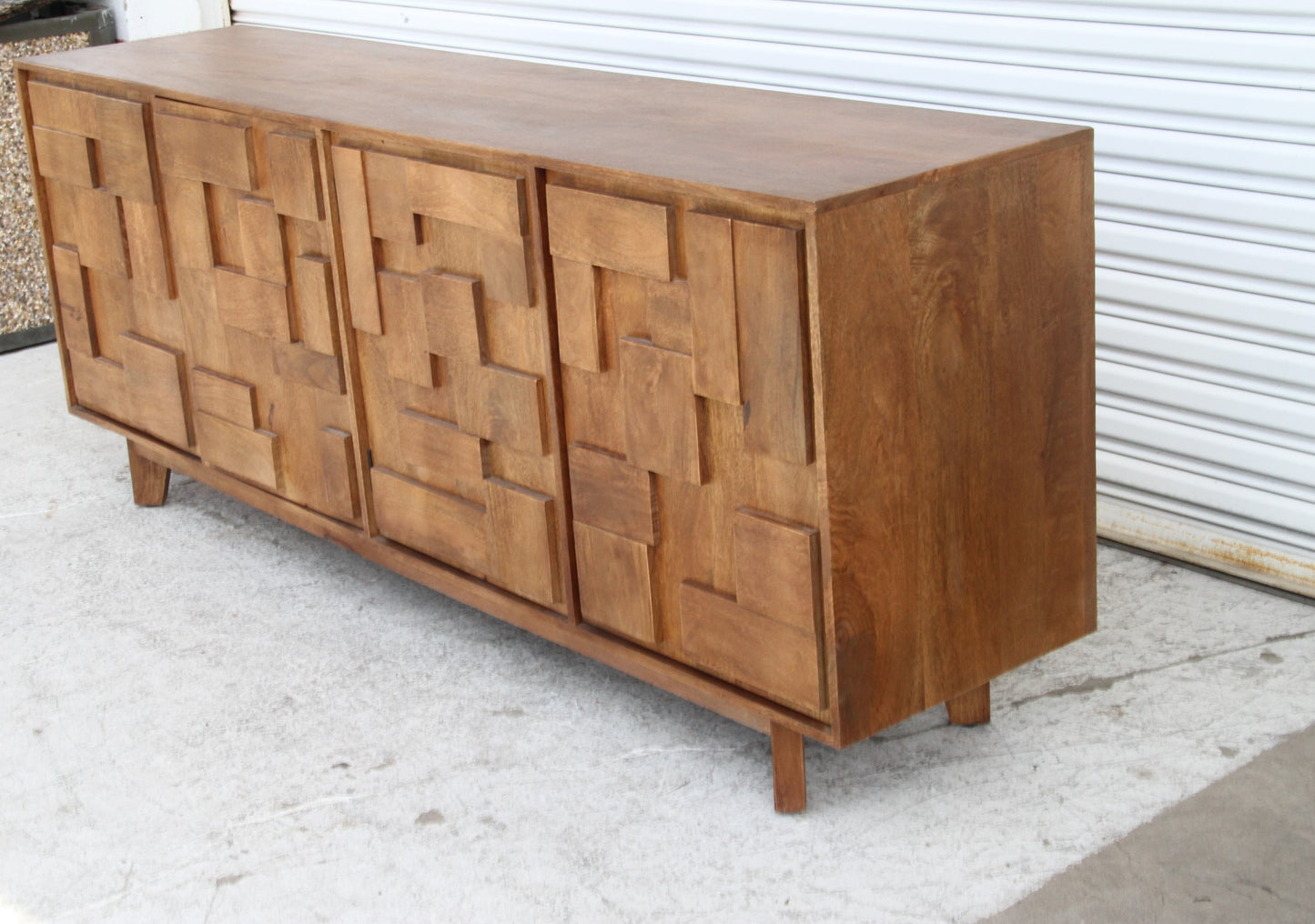 Brutalist Style Four Door Credenza