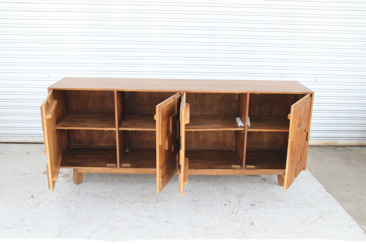 Brutalist Style Four Door Credenza