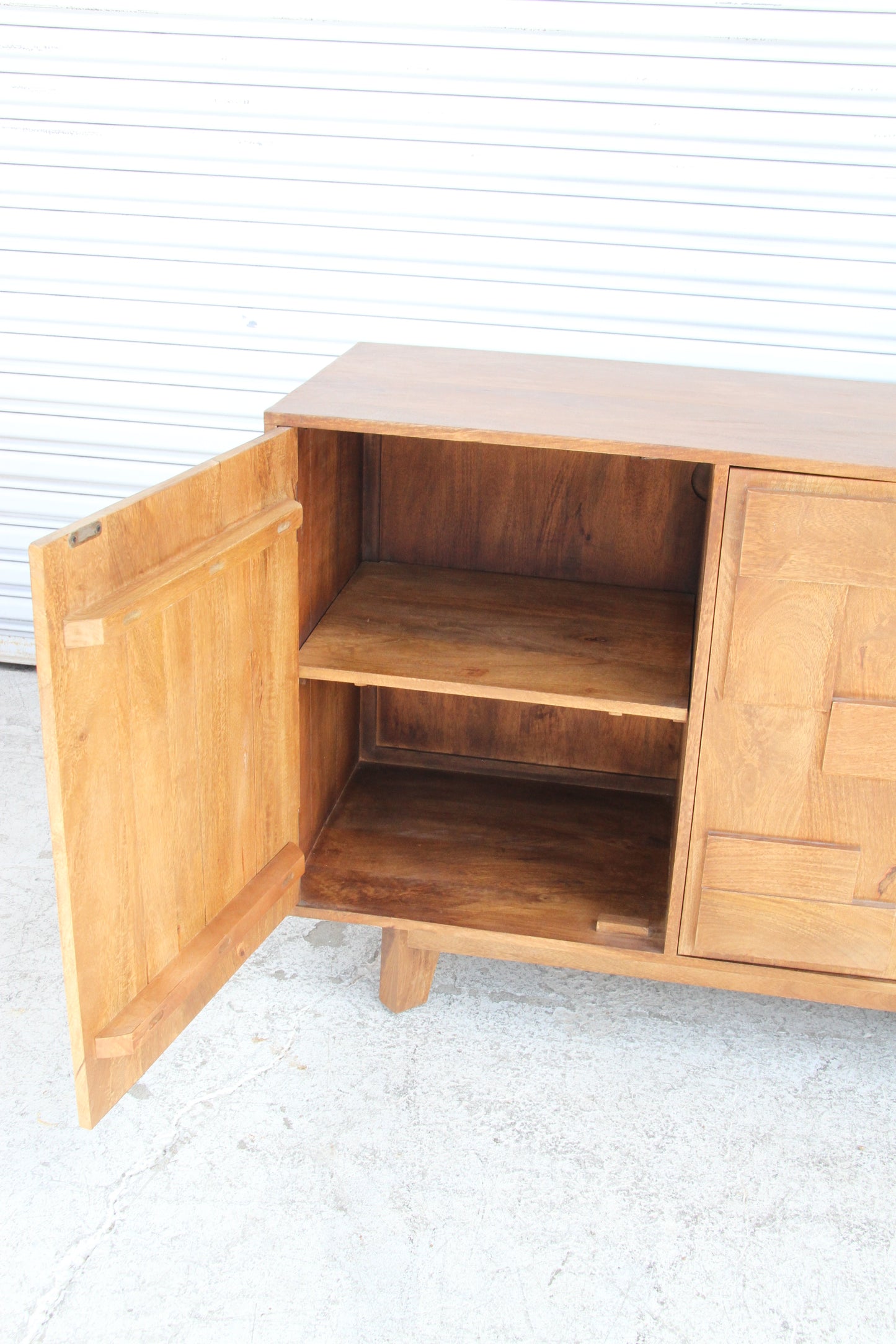 Brutalist Style Four Door Credenza