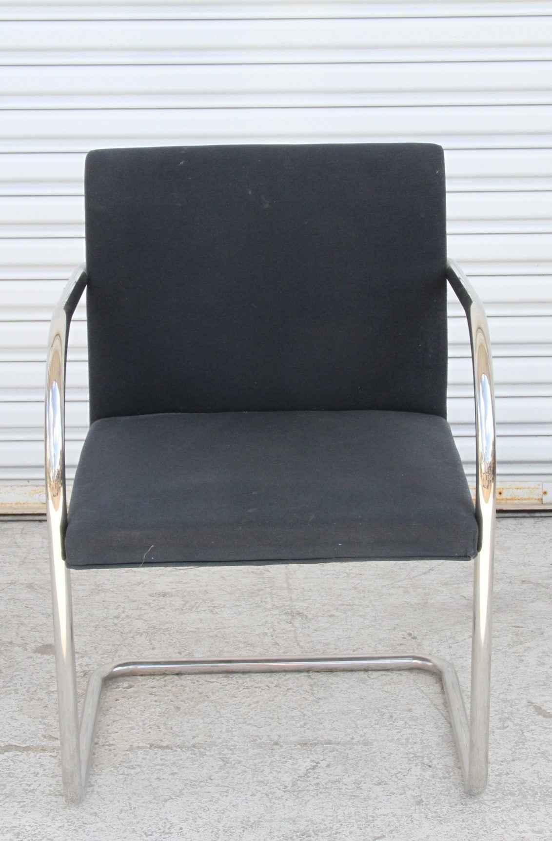 Brno Black Fabric Tubular Dining Chairs by Knoll, Set of 2