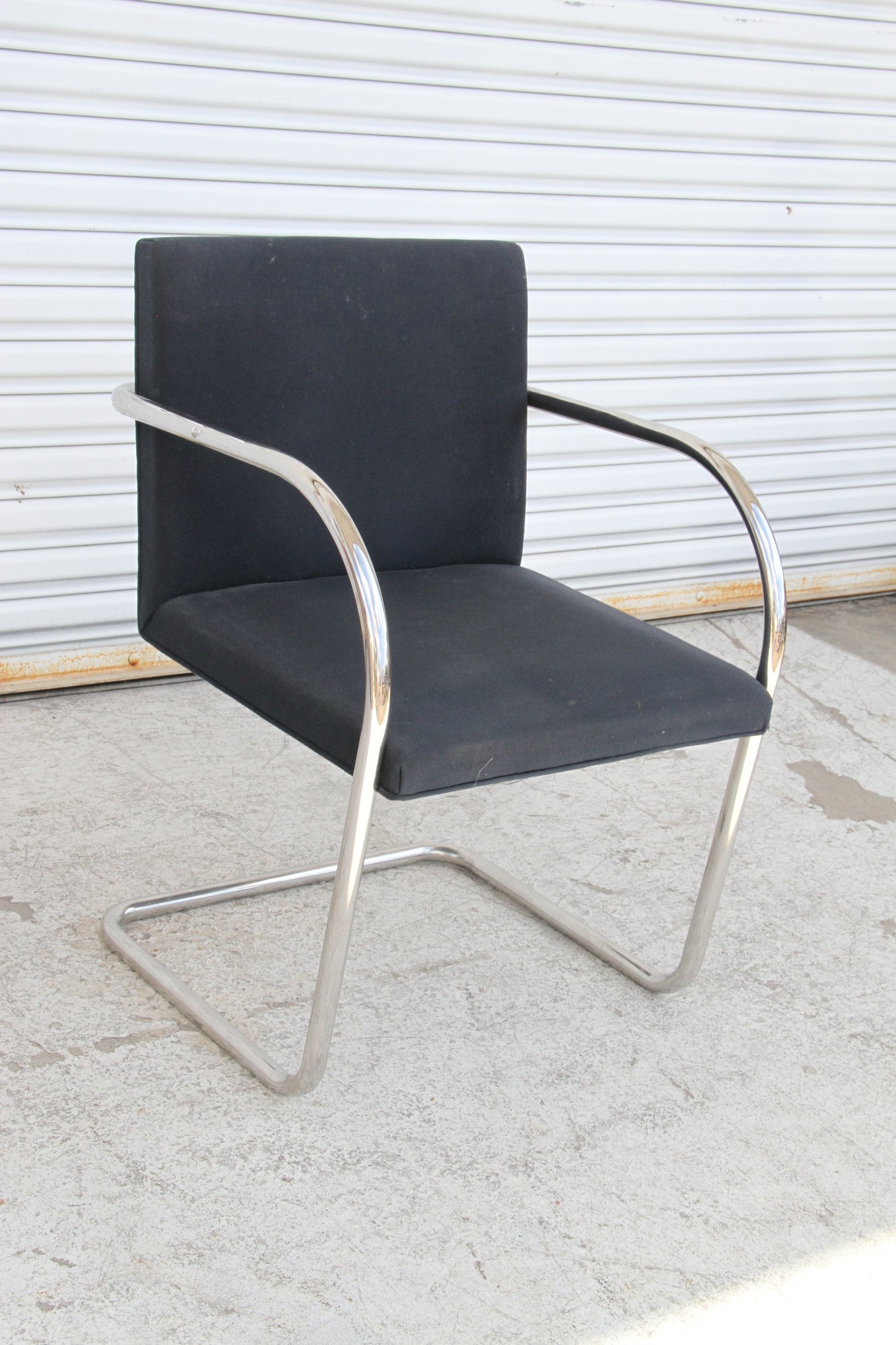Brno Black Fabric Tubular Dining Chairs by Knoll, Set of 2
