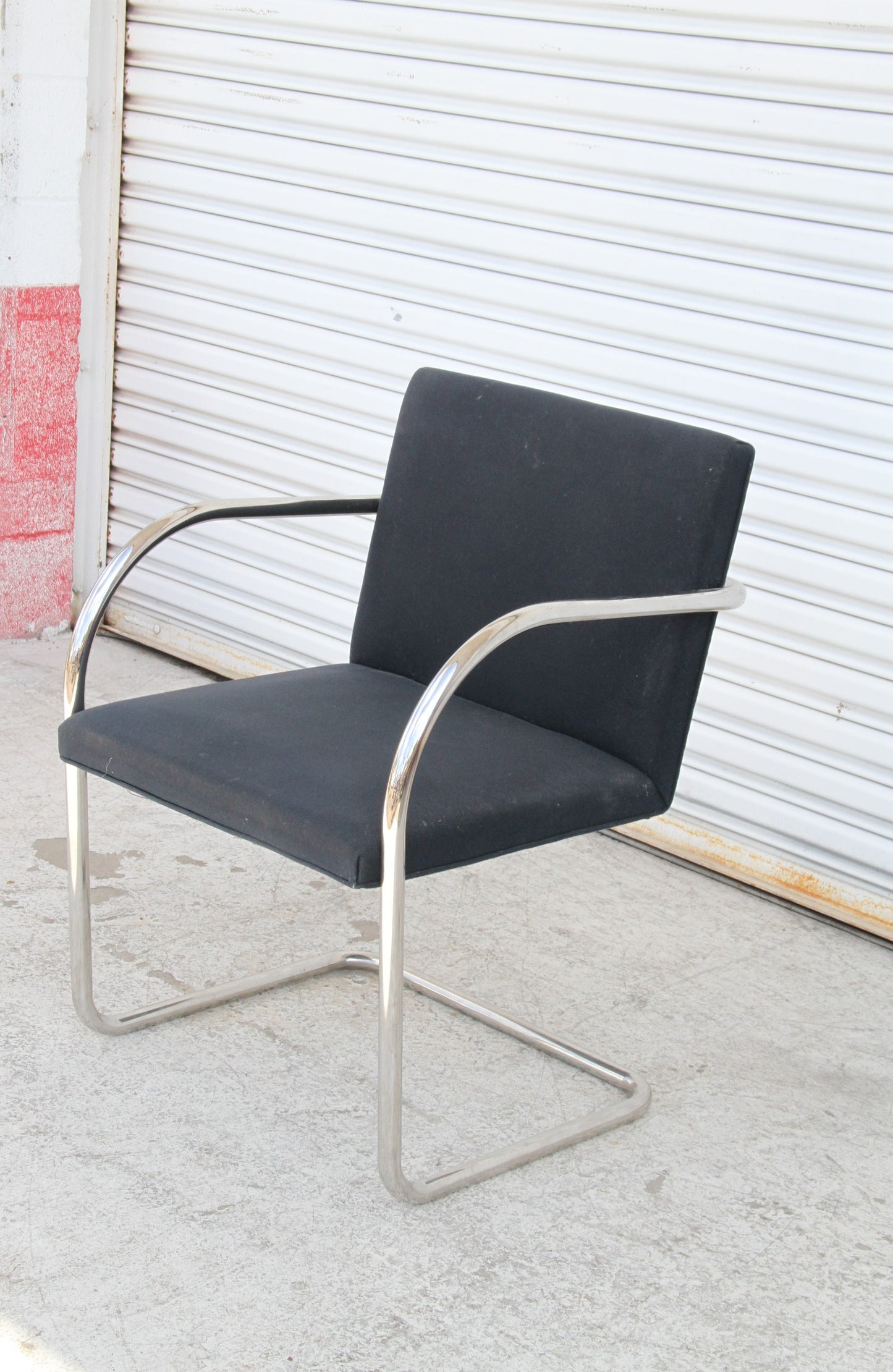 Brno Black Fabric Tubular Dining Chairs by Knoll, Set of 2