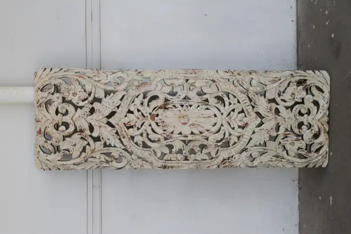 Pair Of Painted Open Pierced Carved Panels
