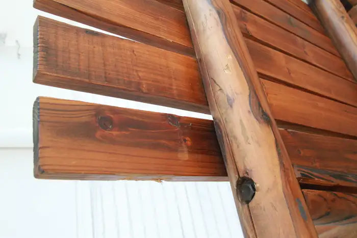 Pair Of Large Wood Deck Adirondacks style Garden Arm Chairs