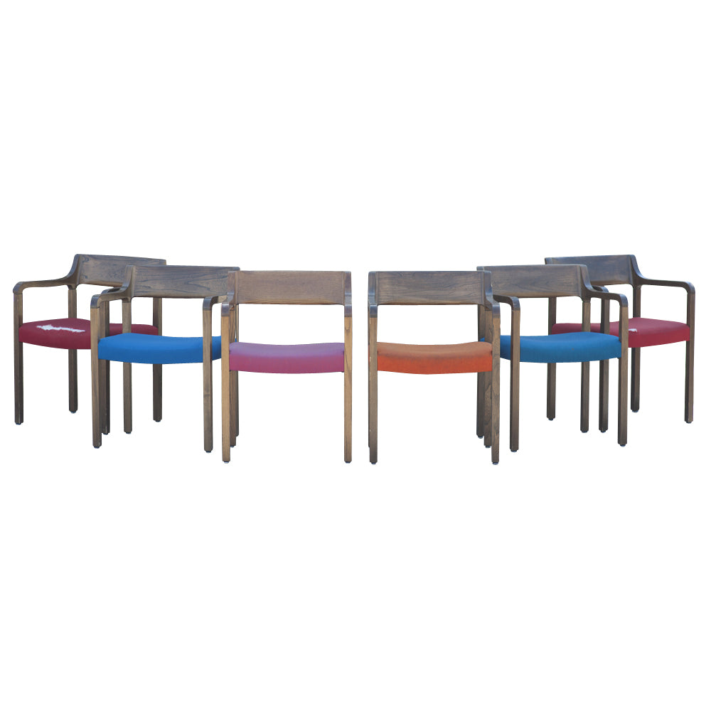 Mid-century modern Sunar H. Krug side arm chairs Metro Retro Furniture.