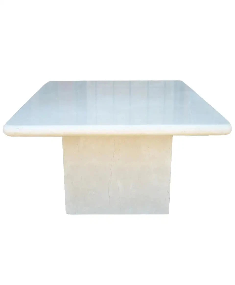 Spanish marble accent table with cream tones