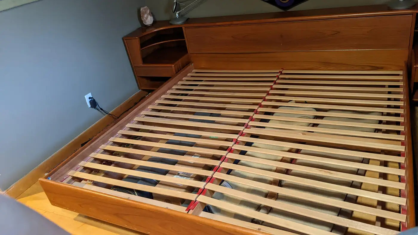 Scandinavian mid century king bed set