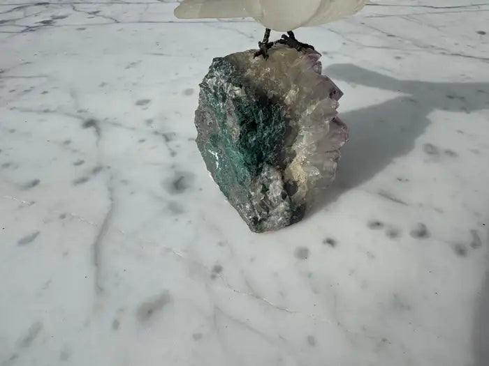 Gemstone toucan sculpture tabletop décor