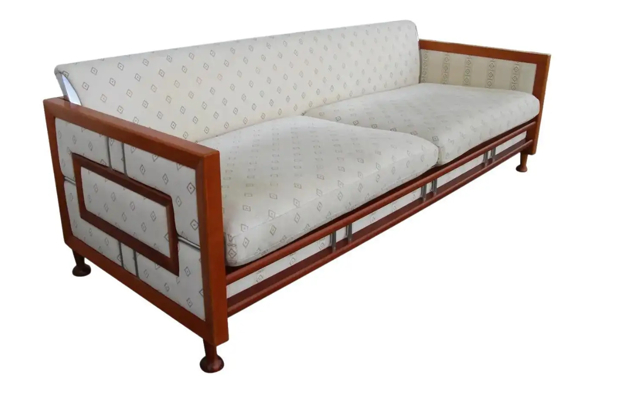 Mid-century teak sofa from Spain with wood frame