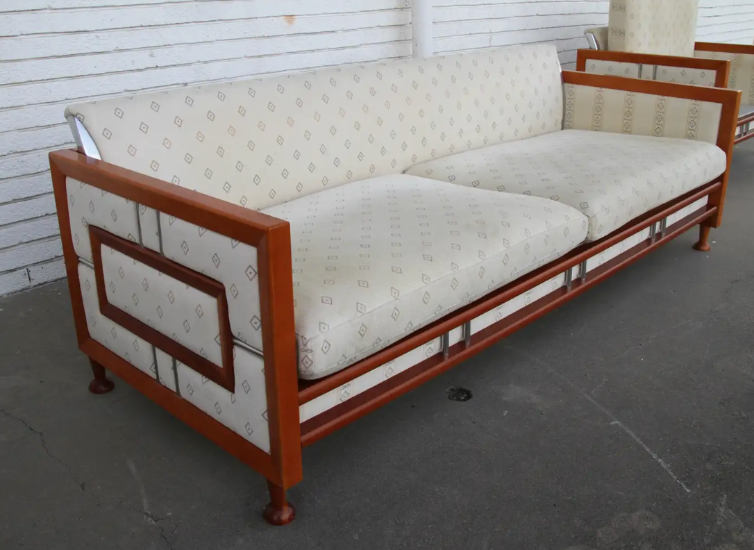 Vintage Spanish teak sofa in mid-century style