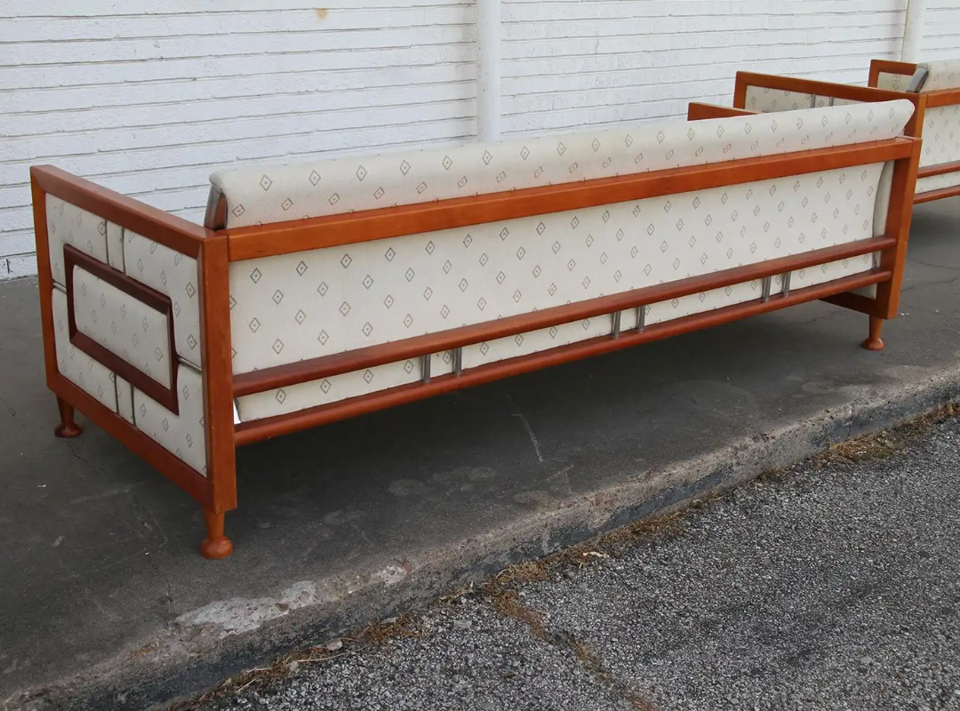 Vintage designer sofa with teak construction