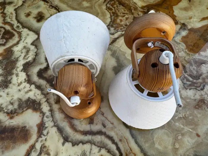 Mid century modern wooden wall lighting