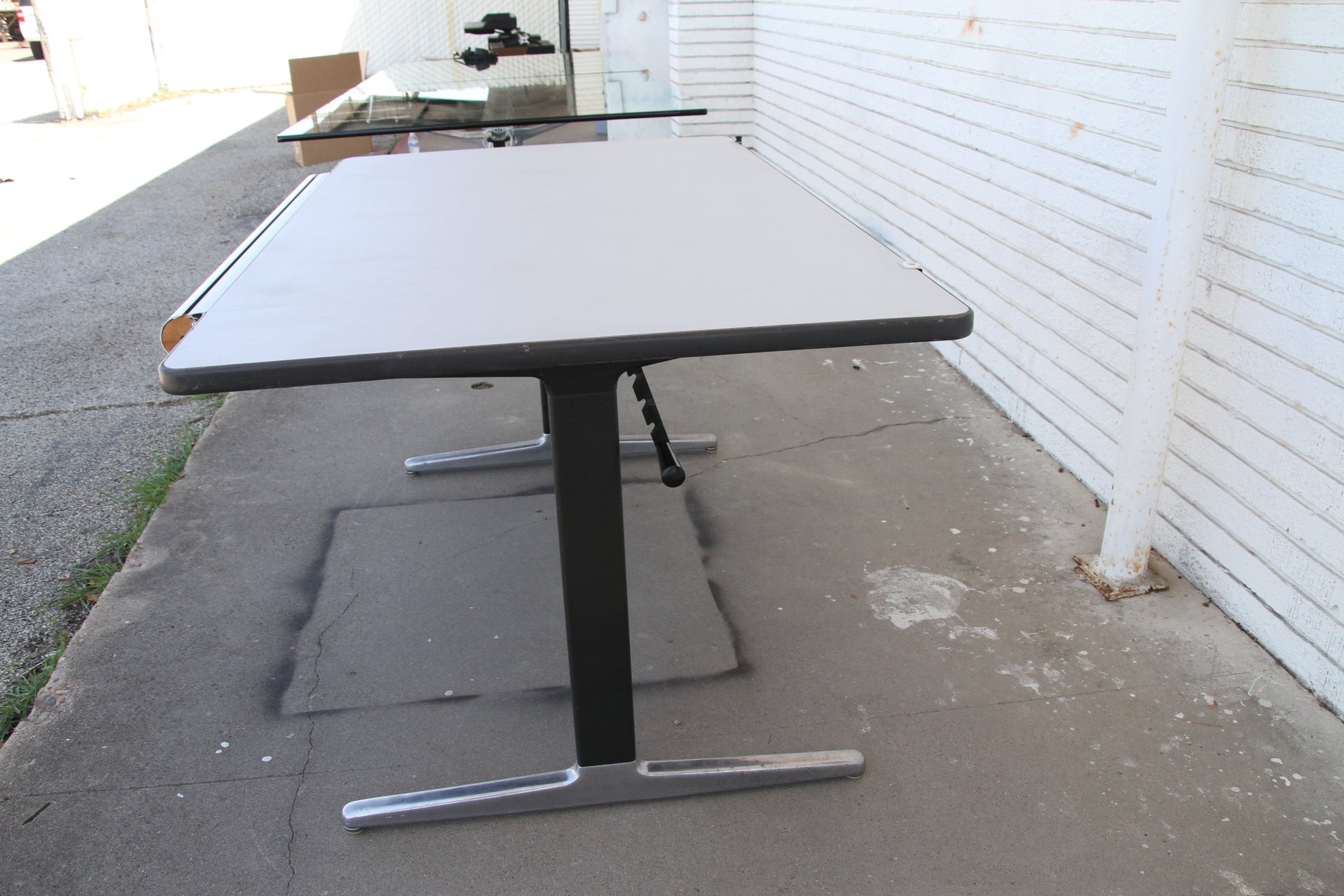 Durable metal frame drafting table