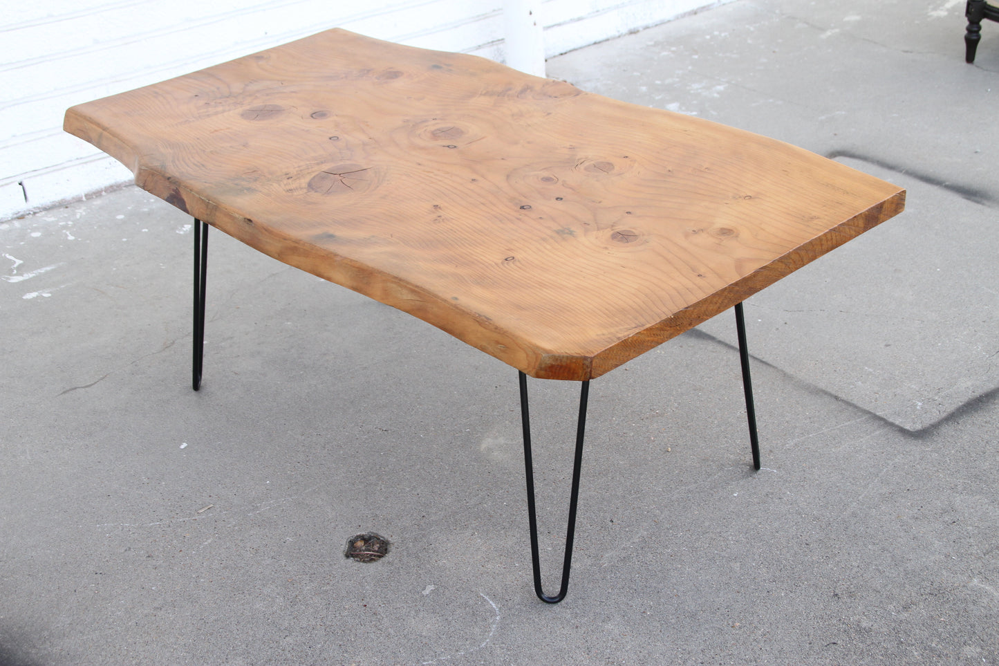 natural wood slab coffee table