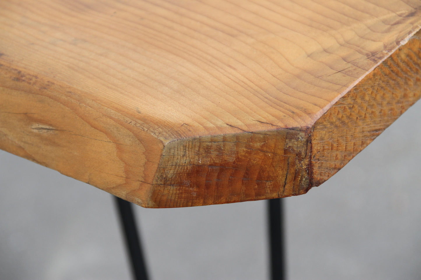 live edge table on black metal legs