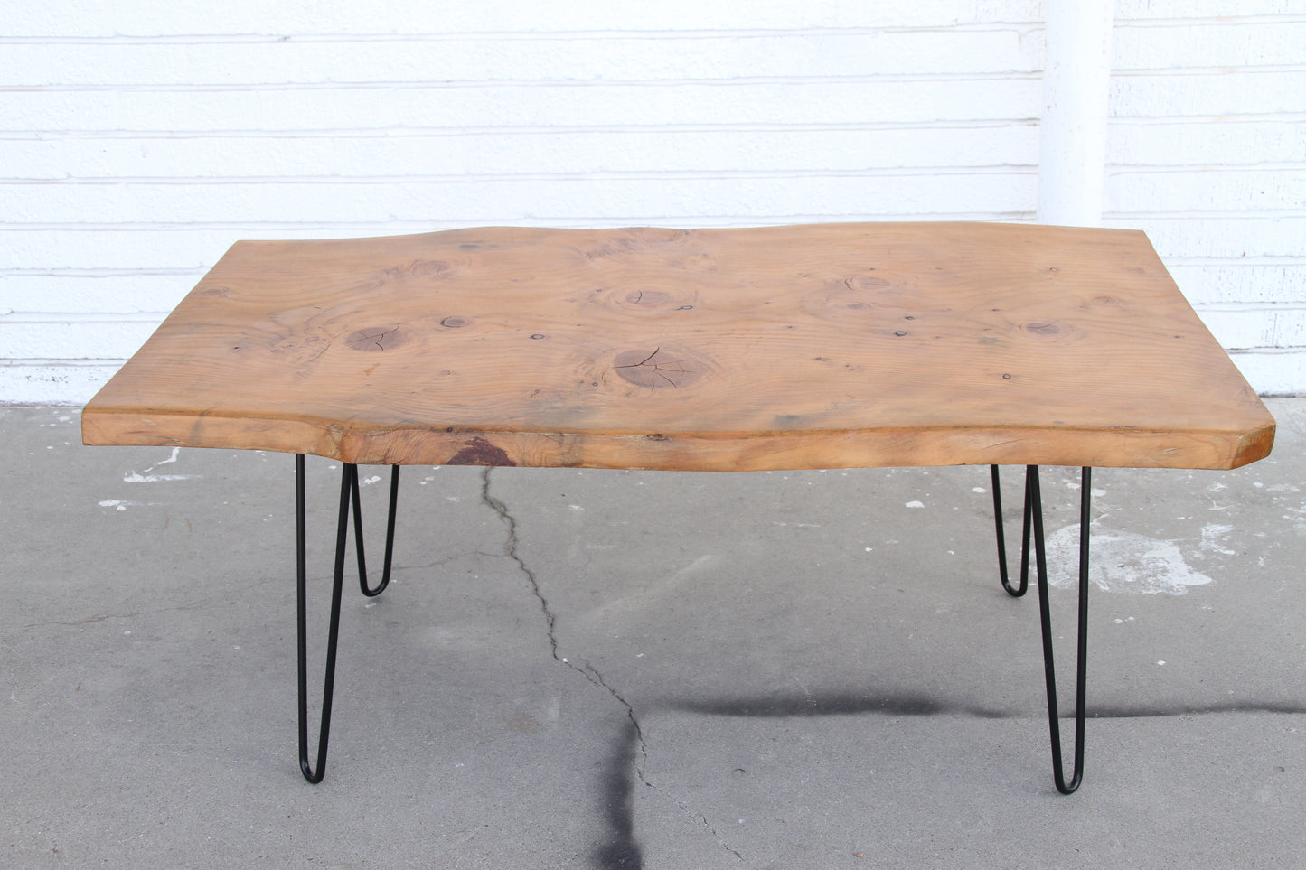 vintage inspired live edge coffee table