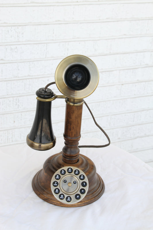 Opis 1921 Cable Desktop Vintage Wood Phone