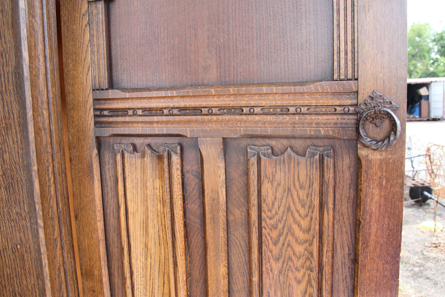 Experience the craftsmanship of British design with this vintage imported London wardrobe armoire. A stunning antique closet that elevates any room.
