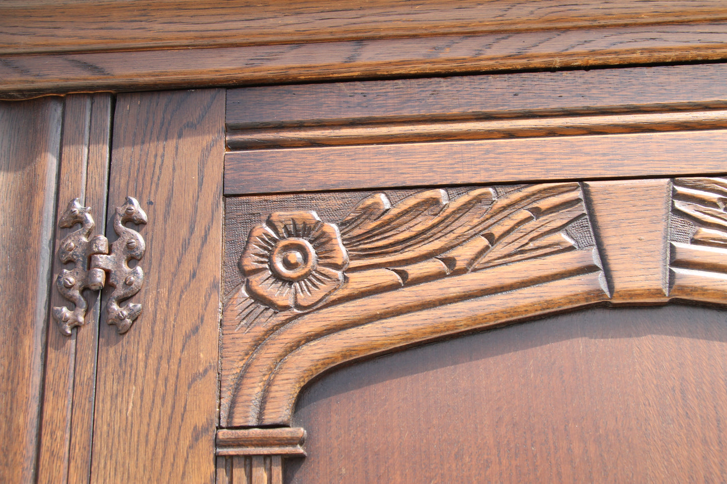 Discover the charm of British design in this vintage imported London wardrobe armoire. A beautiful antique closet that adds character to any space.