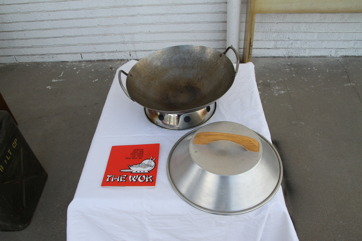 vintage stainless steel cooking wok