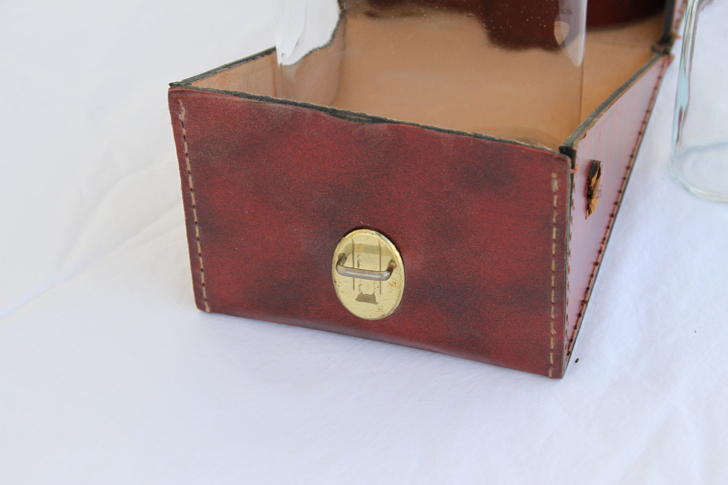 Vintage Traveling Bar and Pair of Flask in case