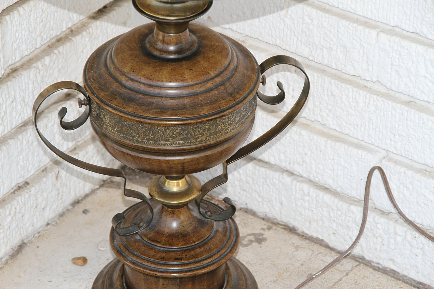 mid-century brass table lamp