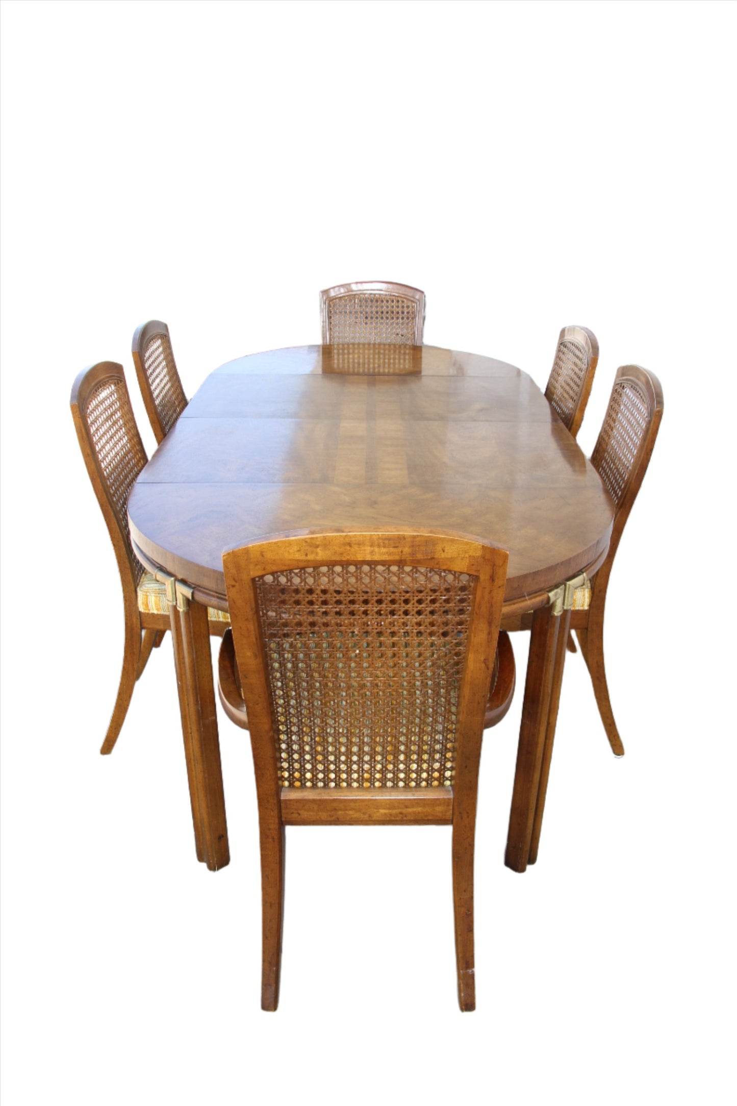 Mid-Century sophistication with this Drexel dining table set for 6. Beautifully crafted and designed for entertaining, it's a must-have for any modern home. Grab it at an unbeatable price!