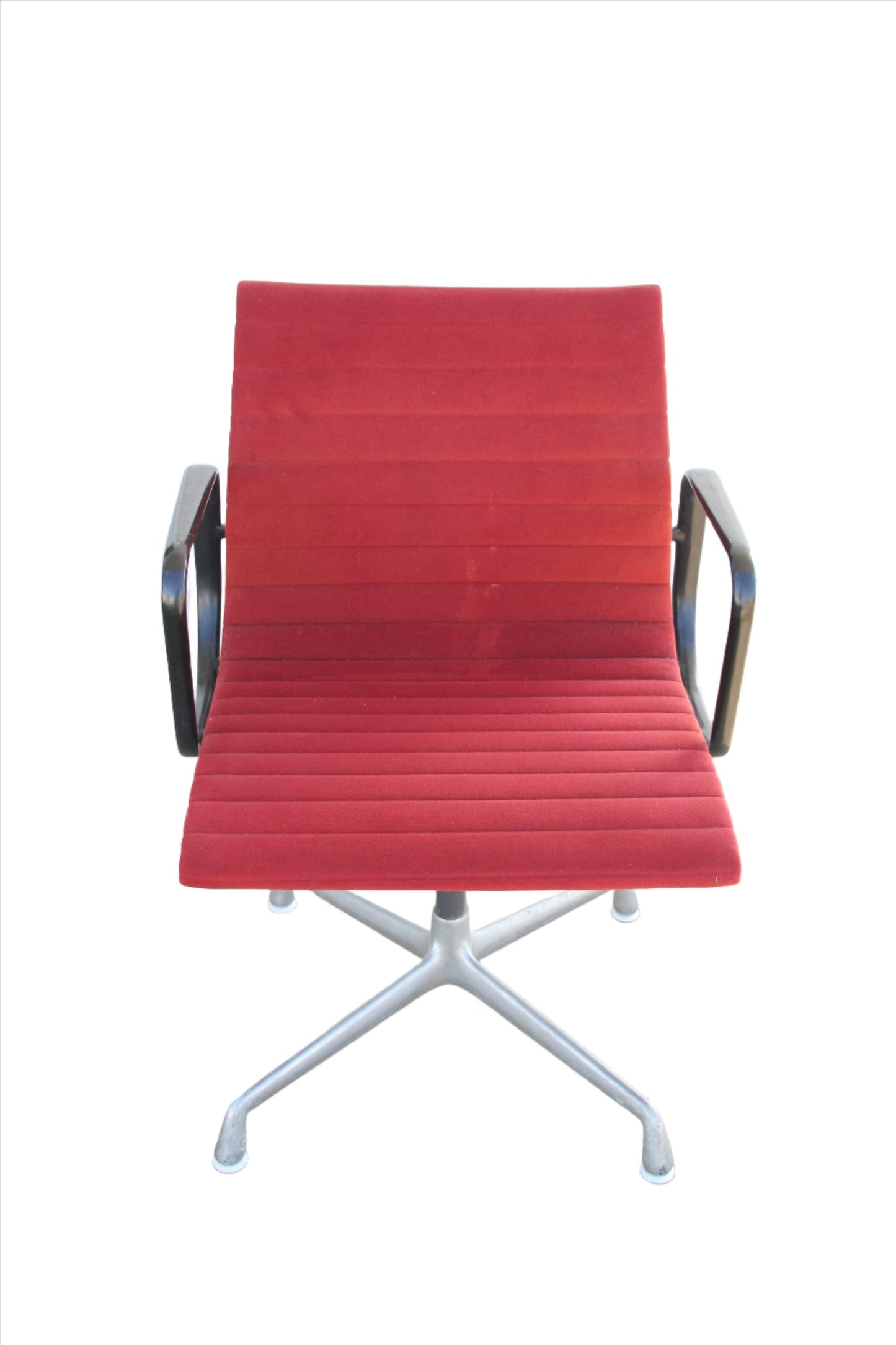 Vintage Herman Miller Aluminum Group Red Fabric Chair
